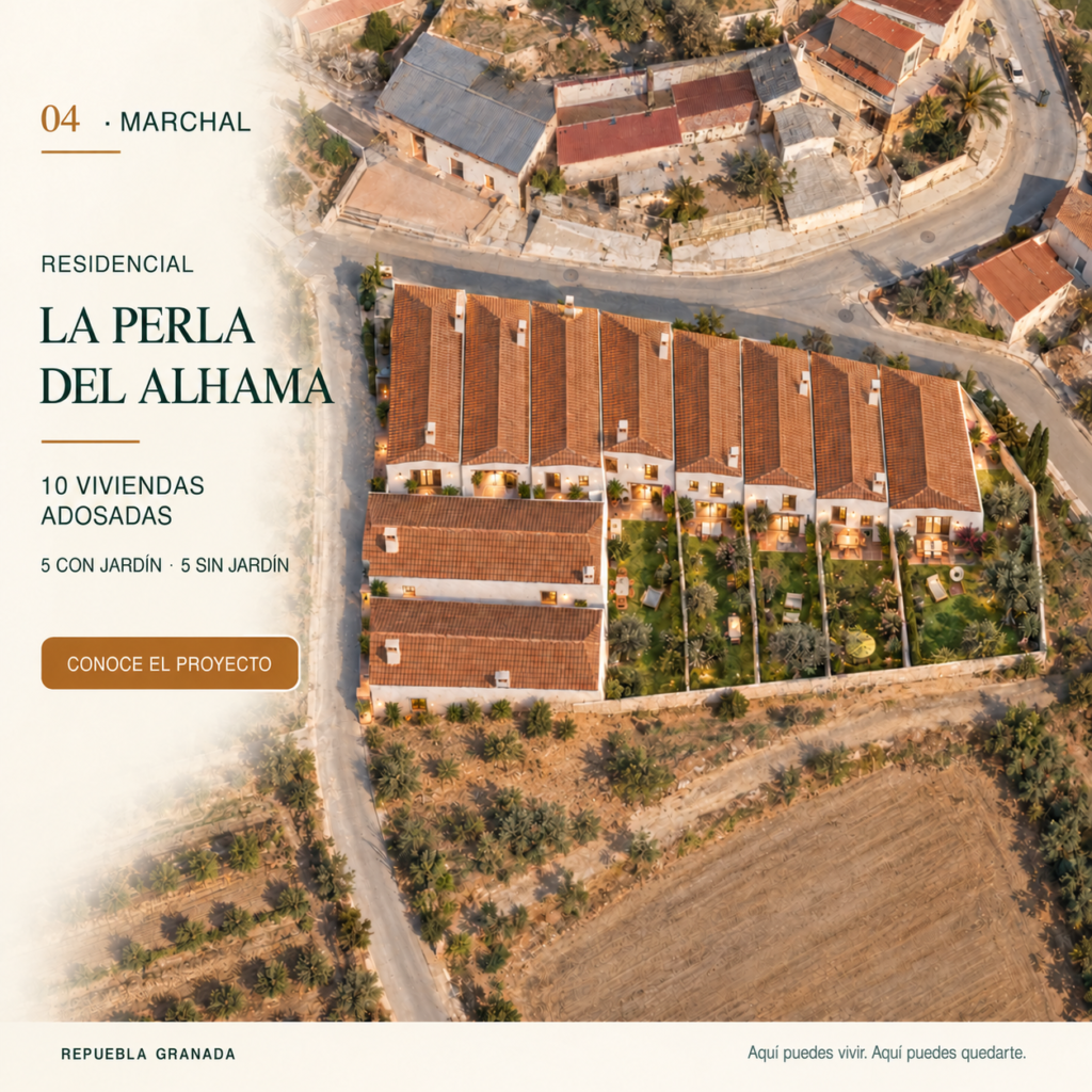 promoción rural de casas blancas y terracota